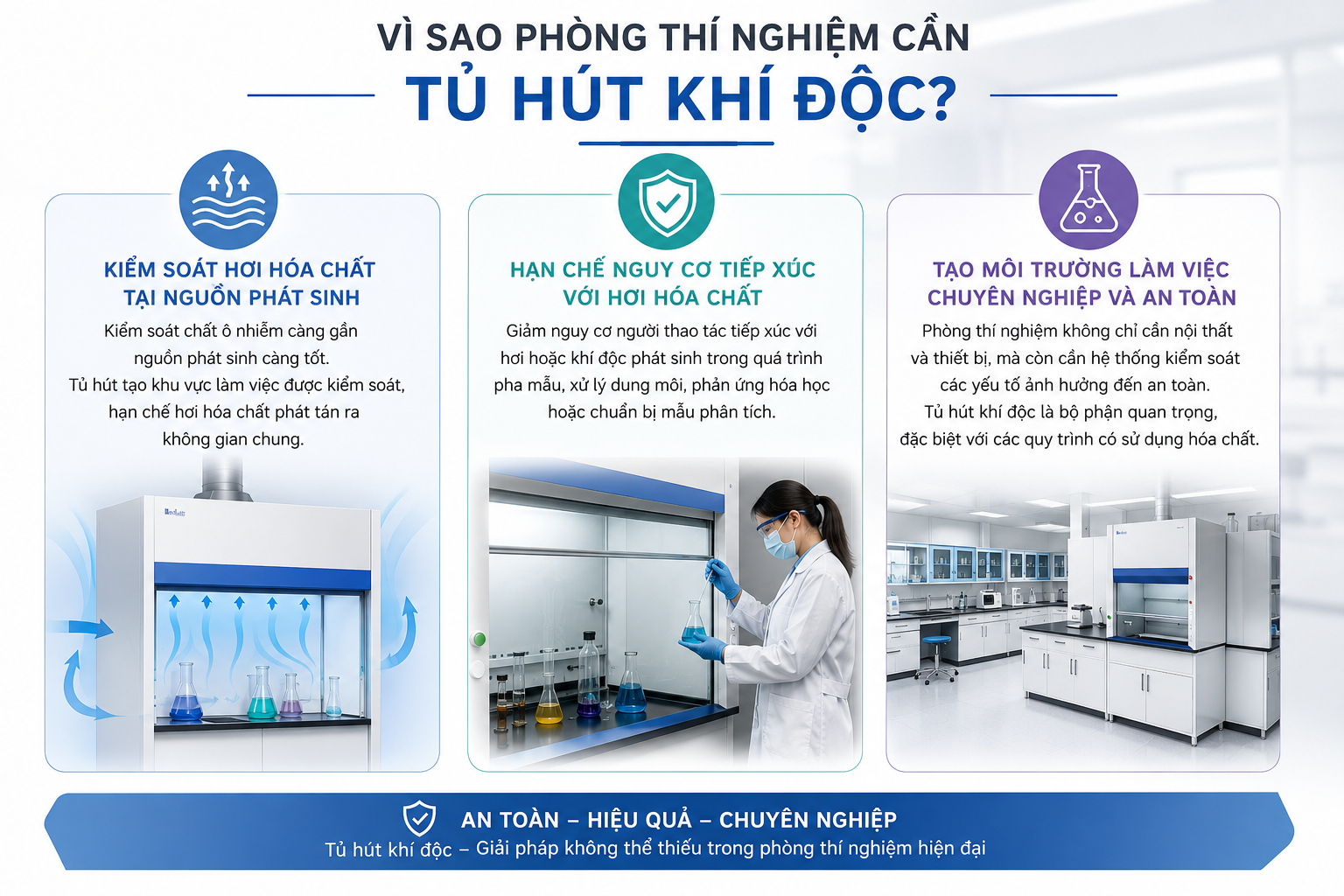 Vì sao nên sử dụng tủ hút khí độc